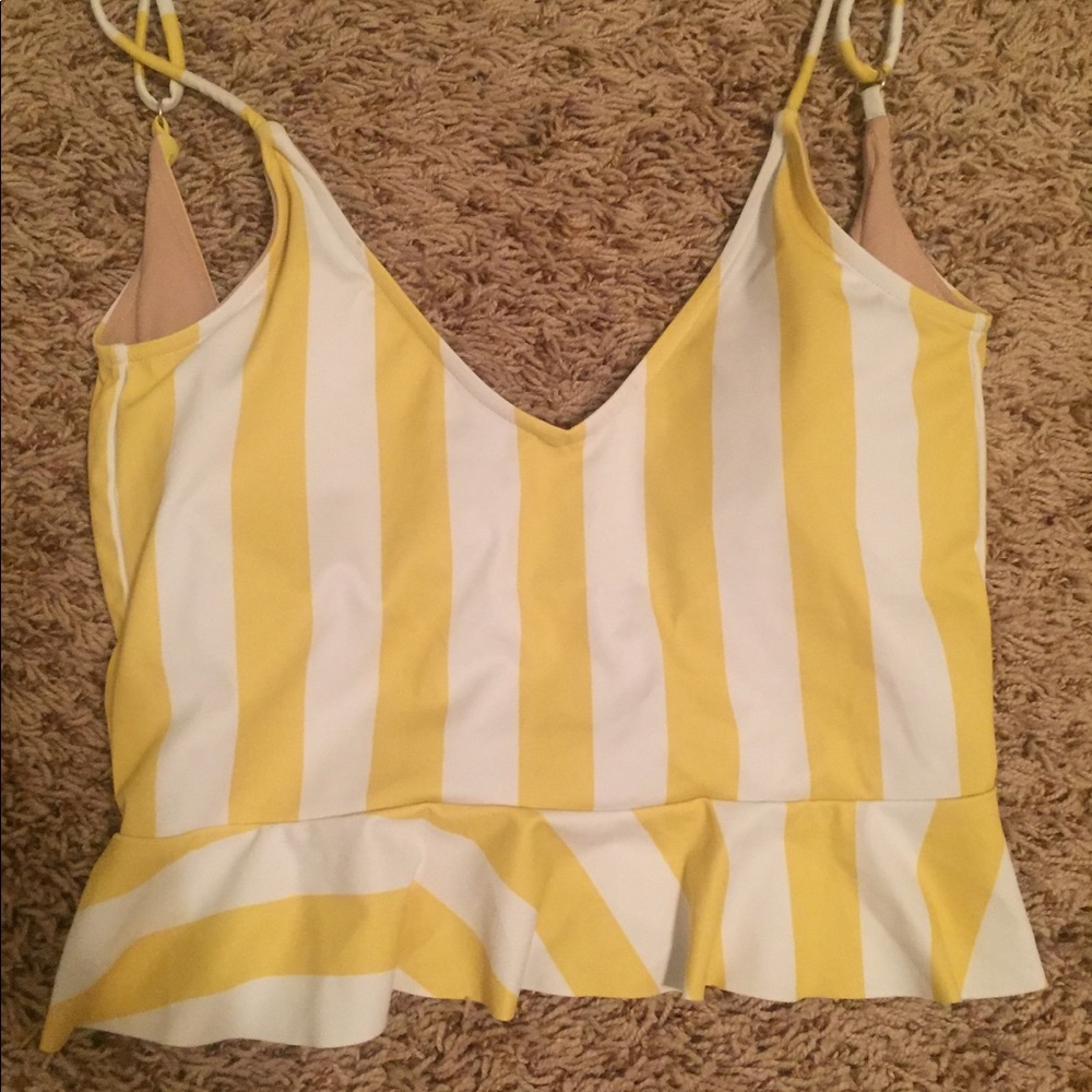 SOLD Kortni Jeane yellow stripe scoop back